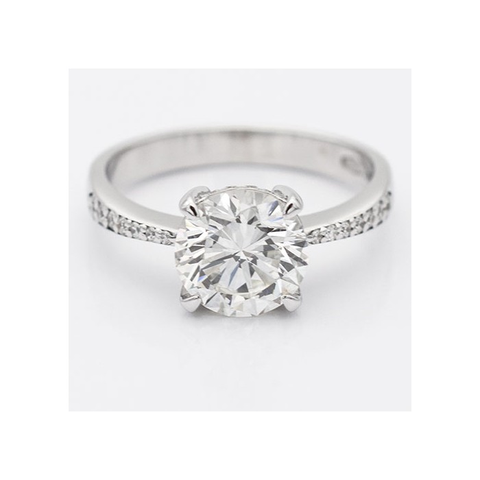 Anello Solitario con Diamante 2,36 ct – Oro Bianco 18 kt
