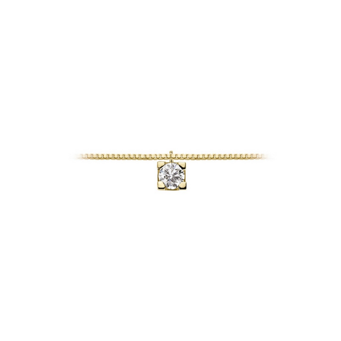 Girocollo Punto Luce in Oro giallo 9Kt con diamante naturale ct 0,02 OPL12402.002 OroGioia