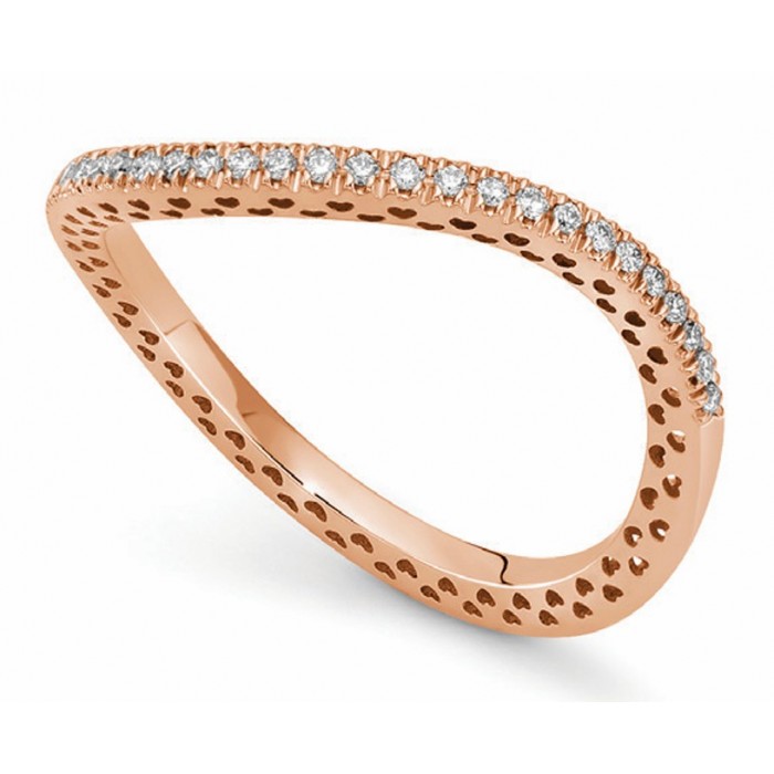 Anello fedina ondulata in oro rosso 18Kt con diamanti ct 0,15 della collezione Passione DAV12766.S015 DonnaOro Jewels