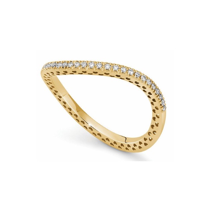 Anello fedina ondulata in oro giallo 18Kt con diamanti ct 0,15 della collezione Passione DAV12765.S015 DonnaOro Jewels