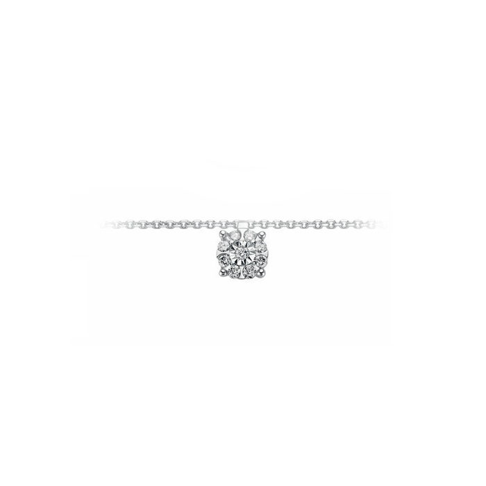 Girocollo Punto Luce in Oro bianco 9Kt con diamante naturale ct 0,07 OPF12407.007 OroGioia