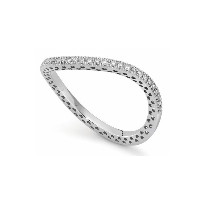 Anello fedina ondulata in oro bianco 18Kt con diamanti ct 0,15 della collezione Passione DAV12764.S015 DonnaOro Jewels