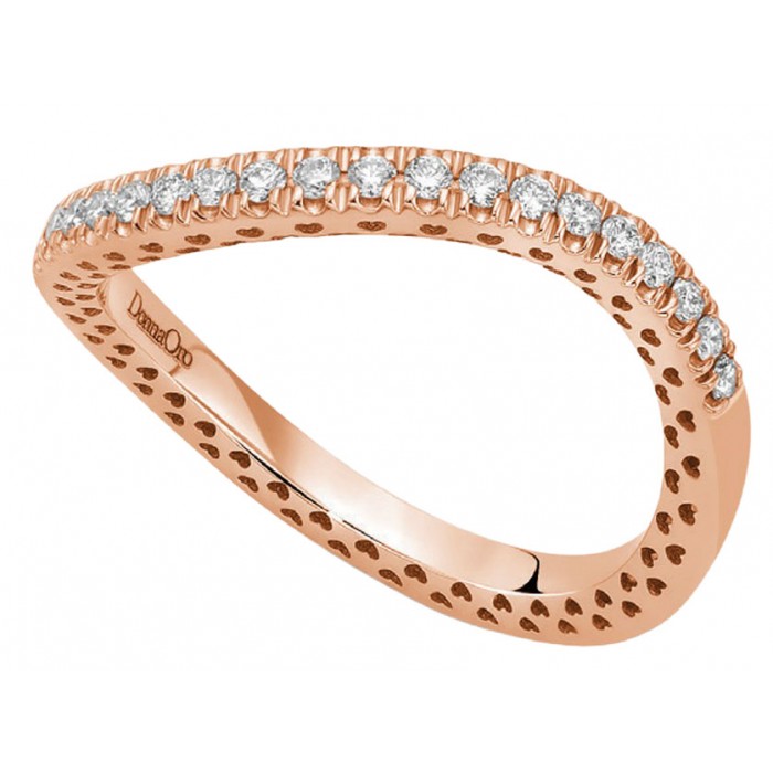 Anello fedina ondulata in oro rosso 18Kt con diamanti ct 0,23 della collezione Passione DAV12769.S023 DonnaOro Jewels