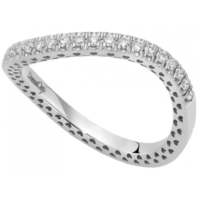 Anello fedina ondulata in oro bianco 18Kt con diamanti ct 0,23 della collezione Passione DAV12767.S023 DonnaOro Jewels