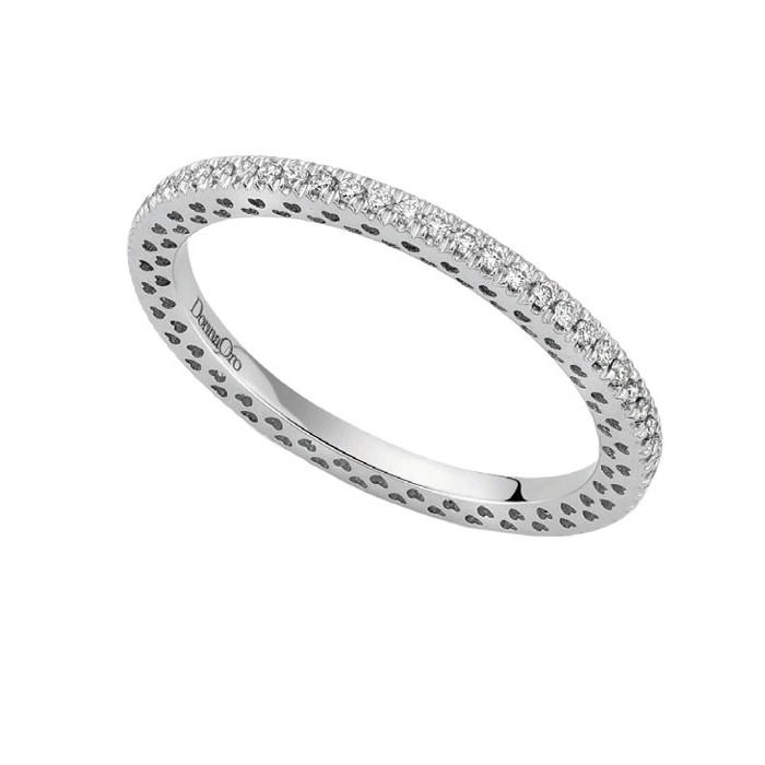 Anello veretta girodito in oro bianco 18Kt con diamanti ct 0,43 della collezione Passione DAV12172.043 DonnaOro Jewels