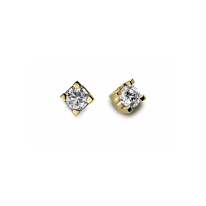 Orecchini Punto Luce in Oro giallo 9Kt con diamante naturale ct 0,04 OOL12403.004 OroGioia