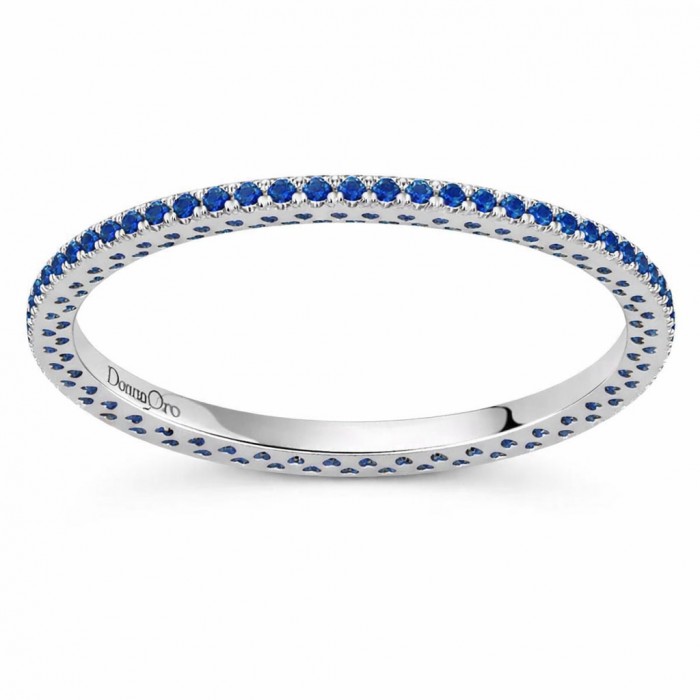 Anello veretta girodito in oro bianco 18Kt con zaffiri ct 0,41 della collezione Passione DAZ12798 DonnaOro Jewels