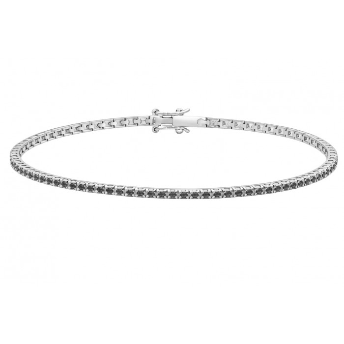 Bracciale Tennis con diamanti neri in oro bianco 18Kt LBF12703.051 DonnaOro Jewels