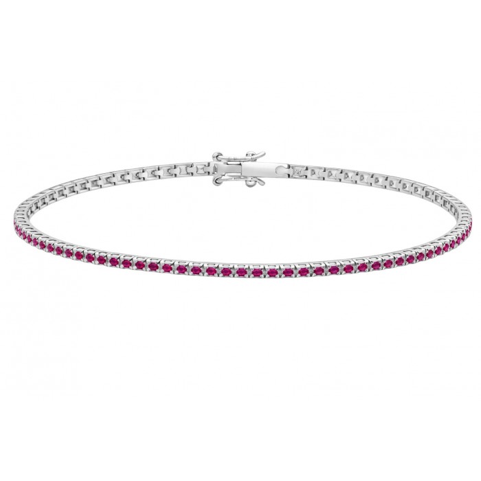Bracciale Tennis con rubini in oro bianco 18Kt LBR12645.062 DonnaOro Jewels