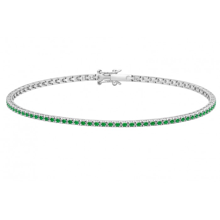 Bracciale Tennis con smeraldi in oro bianco 18Kt LBE12645.047 DonnaOro Jewels