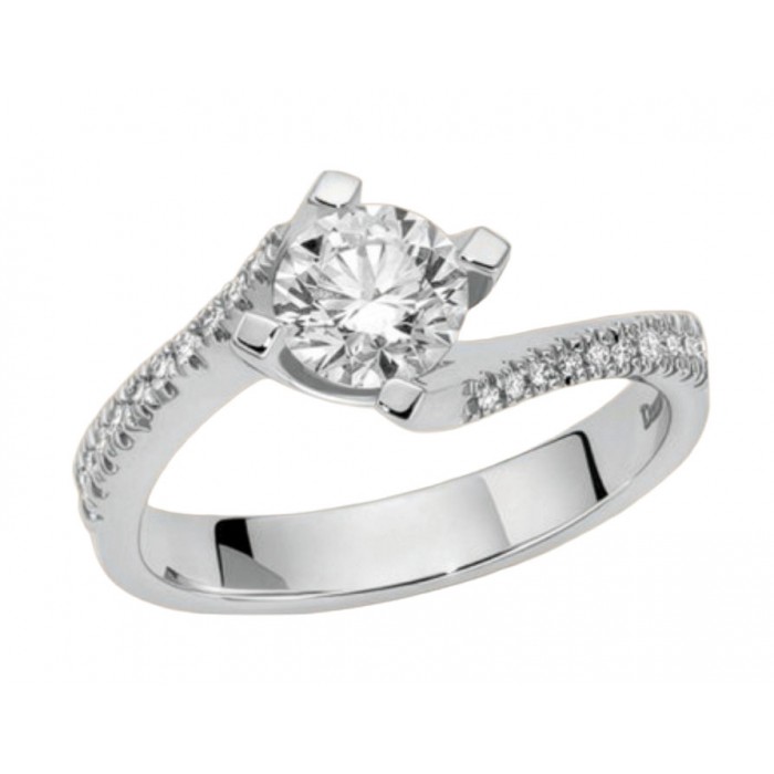 Anello Eterna Icon solitario con diamanti in oro bianco 18Kt DAC13221.027 DonnaOro Jewels