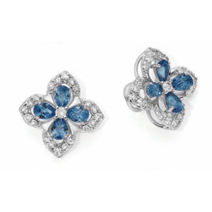 Orecchini in oro bianco18Kt con diamanti e Zaffiri LOZ12980.010 DonnaOro Luce