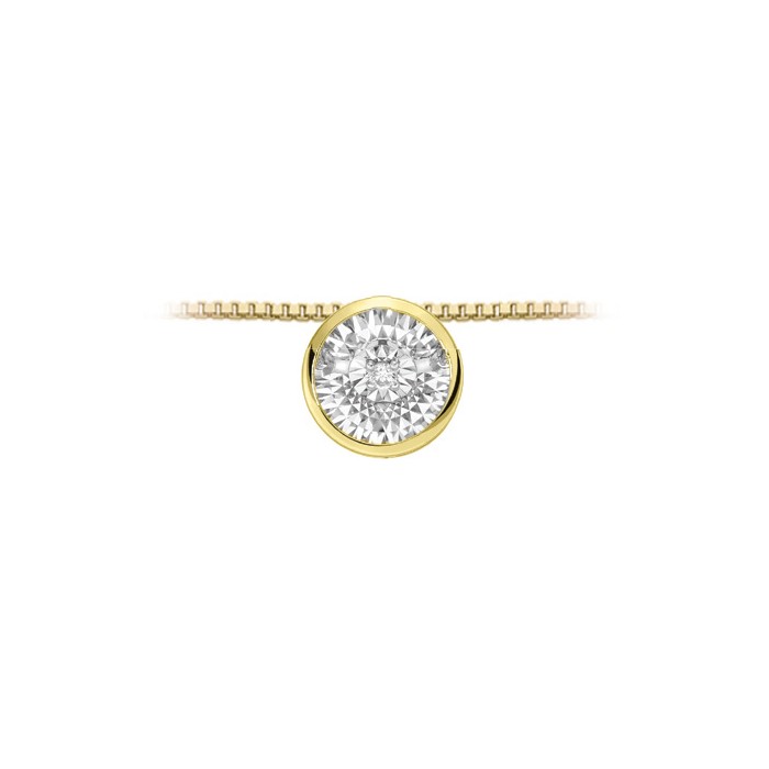 Pendente cipollina in oro giallo 18Kt con diamante taglio brillante LPF11276.001 DonnaOro Luce