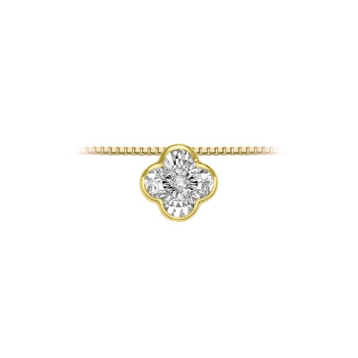 Pendente fiore in oro giallo 18Kt con diamante taglio brillante LPF11294.001 DonnaOro Luce
