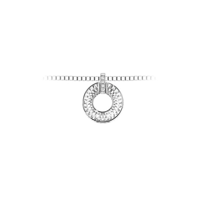 Pendente cerchio in oro bianco 18Kt con diamante taglio brillante LPF11290.001 DonnaOro Luce