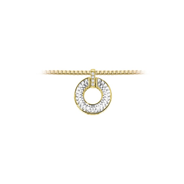 Pendente cerchio in oro giallo 18Kt con diamante taglio brillante LPF11291.001 DonnaOro Luce