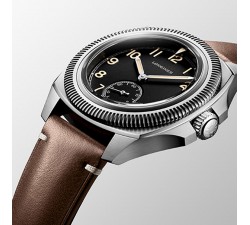 Quadrante nero mat con numeri arabi Longines Pilot Majetek