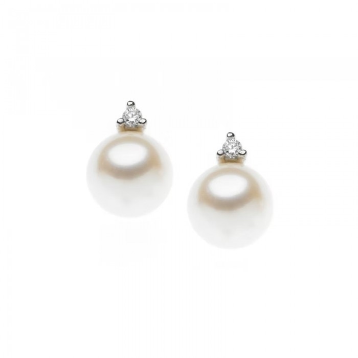 Orecchini in Oro 18Kt Diamanti e Perle ORP 545 COMETE GIOIELLI