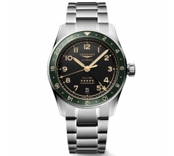 Longines Spirit Zulu Time 39 mm quadrante antracite ghiera verde
