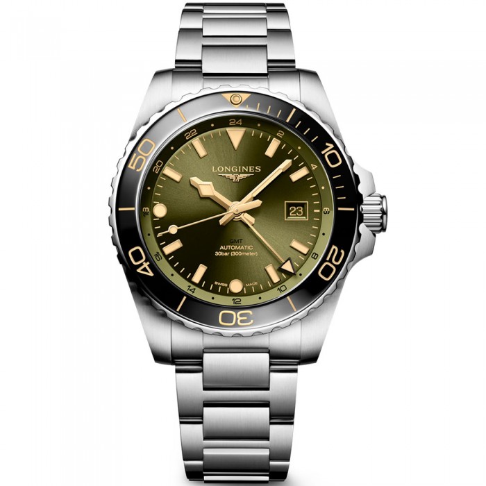 Longines HydroConquest GMT 43 mm Verde Ref. L3.890.4.06.6