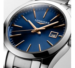 Longines Conquest Classic dettaglio quadrante blu