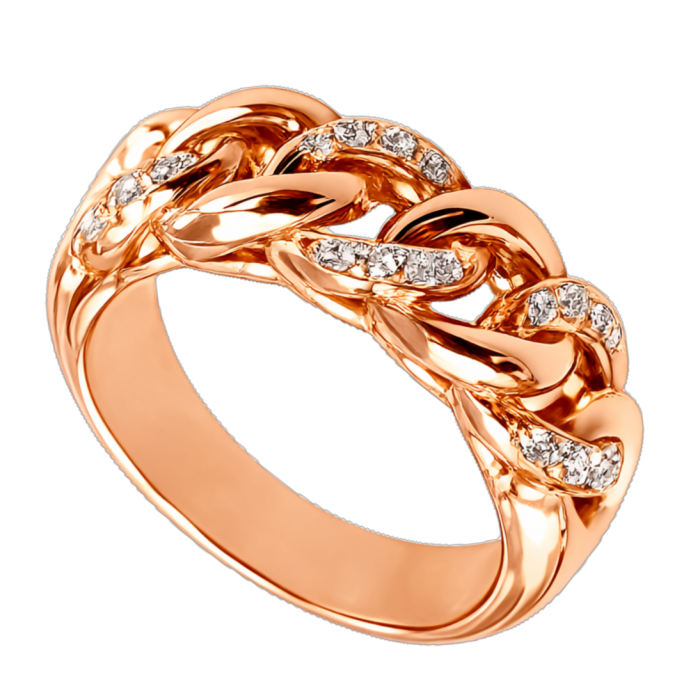 Anello Groumette con diamanti in oro rosa 18Kt C0728AB Piero Milano Gioielli