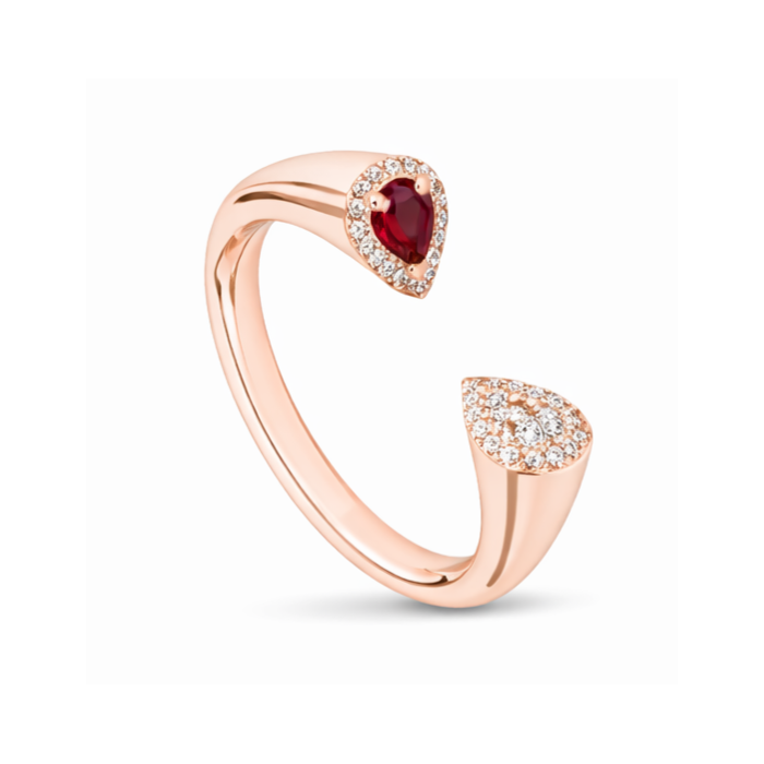 Anello Eos con rubino e diamanti in oro rosa 18Kt C0929ABR Piero Milano Gioielli