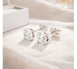 Orecchini Punto Luce con Diamanti 2,00 Ct. in Oro Bianco 18 kt - DIENNECI GIOIELLI