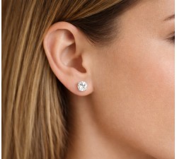 Orecchini Punto Luce con Diamanti 2,00 Ct. in Oro Bianco 18 kt - DIENNECI GIOIELLI