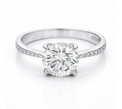 Anello solitario diamante 2,36 carati oro bianco 18kt