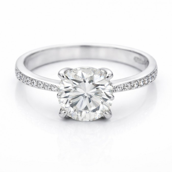 Anello Solitario con Diamante 2,36 ct Oro Bianco 18 kt - DIENNECI GIOIELLI