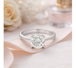 Anello Solitario con Diamante 2,36 ct Oro Bianco 18 kt - DIENNECI GIOIELLI