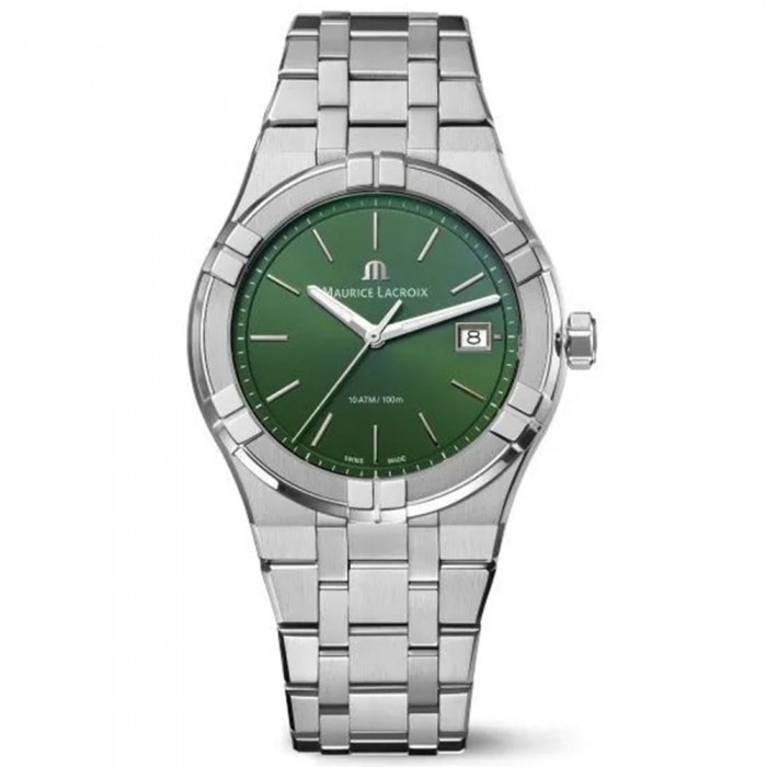 Maurice Lacroix Aikon Quartz Date 40 mm Verde Ref. AI1108-SS002-630-1
