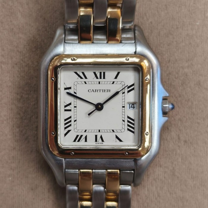 Cartier Panthère Large Acciaio Oro Quarzo Ref. 187957  – Orologio Usato