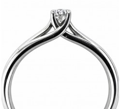 Anello solitario diamante Ct. 0,15 in oro bianco 18Kt - DIENNECI GIOIELLI
