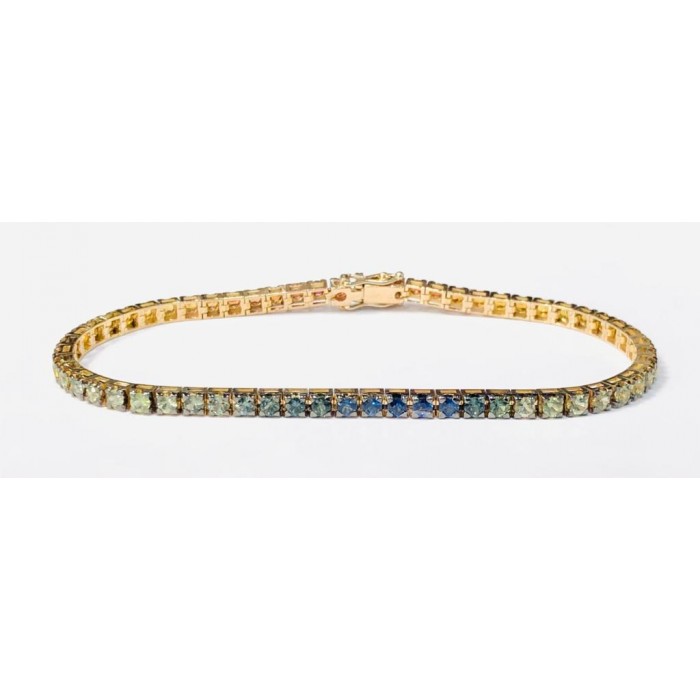 Bracciale Tennis Zaffiri Multicolor Ct. 5,00 in oro 18Kt