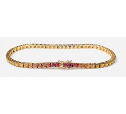 Bracciale Tennis Zaffiri Multicolor Ct. 5,00 in oro 18Kt