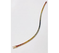 Bracciale Tennis Zaffiri Multicolor Ct. 5,00 in oro 18Kt