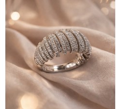 Anello a gradini con Diamanti 0,84 ct in oro 18Kt - DIENNECI GIOIELLI