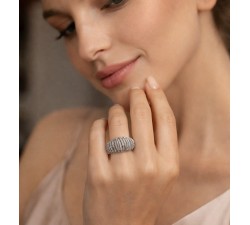 Anello a gradini con Diamanti 0,84 ct in oro 18Kt - DIENNECI GIOIELLI