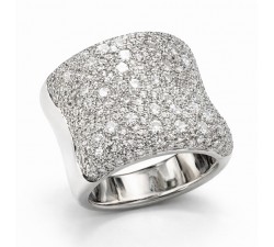 anello fascione diamanti 4,80 ct oro bianco