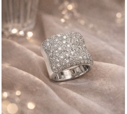 Anello fascione concavo con pavè di Diamanti 4,80 ct in oro 18Kt - DIENNECI GIOIELLI