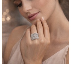 Anello fascione concavo con pavè di Diamanti 4,80 ct in oro 18Kt - DIENNECI GIOIELLI