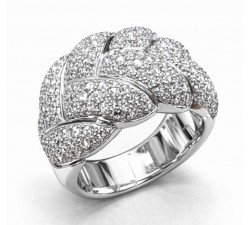 anello intrecciato diamanti 2,22 ct oro bianco