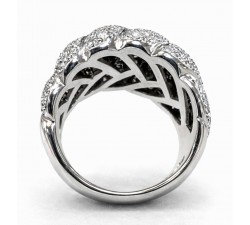 Anello fascione intrecciato con pavè di Diamanti 2,22 ct in oro 18Kt - DIENNECI GIOIELLI