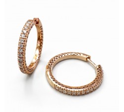 Orecchini cerchi con diamanti in oro 18Kt DOF12383.032 DonnaOro Jewels