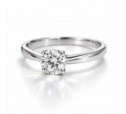 Anello Solitario Classico in Oro Bianco 18kt con Diamante 0,70 ct G SI1 Certificato IGI - DIENNECI GIOIELLI