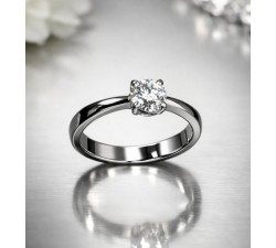 Anello Solitario Classico in Oro Bianco 18kt con Diamante 0,70 ct G SI1 Certificato IGI - DIENNECI GIOIELLI