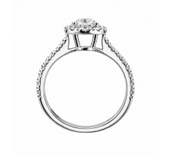 Anello Solitario Oro Bianco 18kt con Diamante 0,51 ct G SI1 Certificato IGI e Contorno e Gambo 0,52 ct - DIENNECI GIOIELLI