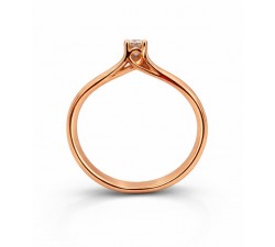 Anello solitario diamante Ct. 0,20 in oro rosa 18Kt - AD876 DIENNECI GIOIELLI